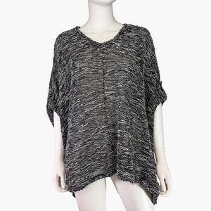 FRENCH LAUNDRY V-Neck Knit Poncho Sweater (Charcoal | Size OS)